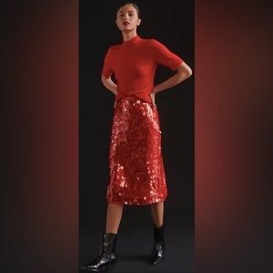 Anthropologie Maeve Sequined Midi Skirt NWT 4P